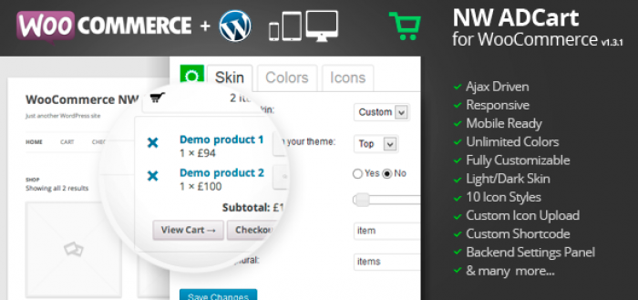 WooCommerce Ajax Drop Down Cart 700x329